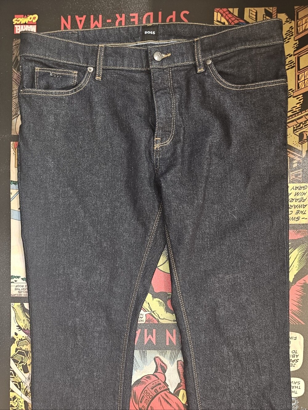 Hugo Boss Maine Regular Fit Dark Wash Jeans (Altered 36x25)